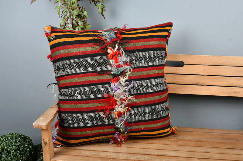 Decorative Throw Pillow Sham, Pillow for Couch, Handmade Pillow Case, 28x28 Red Cushion, Cushion, Gift Pillow, Turkish Kilim Pillow - 1