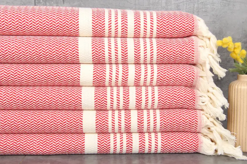 Dish Towel Personalized Red Striped Towel, 18x40 Inches