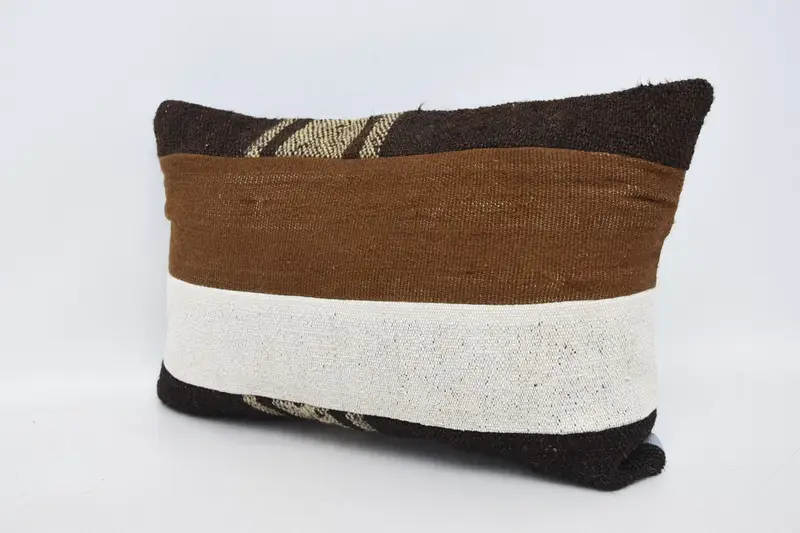 Pillow for Couch, Vintage Kilim Throw Pillow, 16x24 Brown Cushion Case, Nomadic Pillow Case, Cushion Cover, Vintage Kilim Pillow - 4