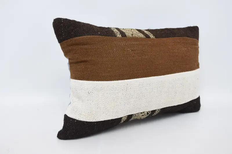 Pillow for Couch, Vintage Kilim Throw Pillow, 16x24 Brown Cushion Case, Nomadic Pillow Case, Cushion Cover, Vintage Kilim Pillow - 3