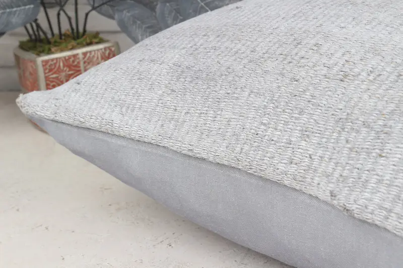20x20 Gray Pillow Cover, Throw Kilim Pillow, Boho Pillow, Square Throw Pillow Sham, Kilim Cushion Sham, Yoga Cushion Cover, Pillow - 8