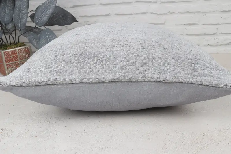 20x20 Gray Pillow Cover, Throw Kilim Pillow, Boho Pillow, Square Throw Pillow Sham, Kilim Cushion Sham, Yoga Cushion Cover, Pillow - 6