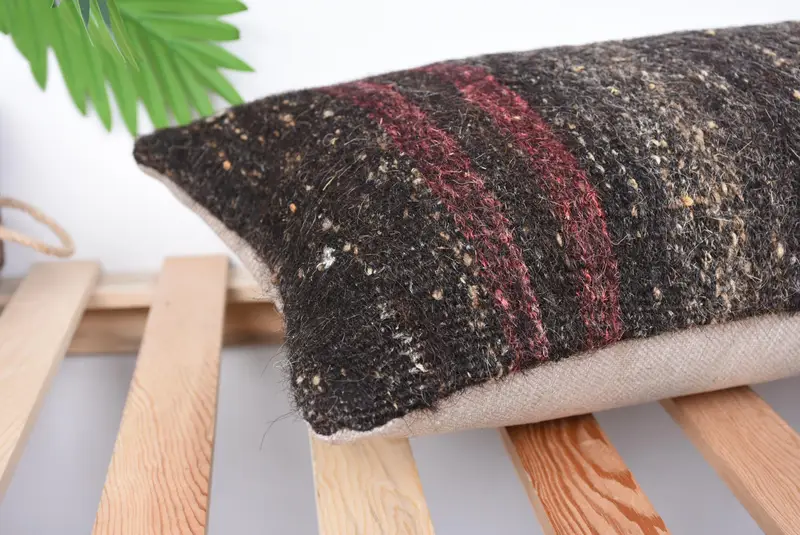 Kilim Pillow, Vintage Kilim Pillow, Interior Designer Pillow, 12x24 Brown Pillow Case, Square Throw Pillow Cover, Pillow Cover - 6