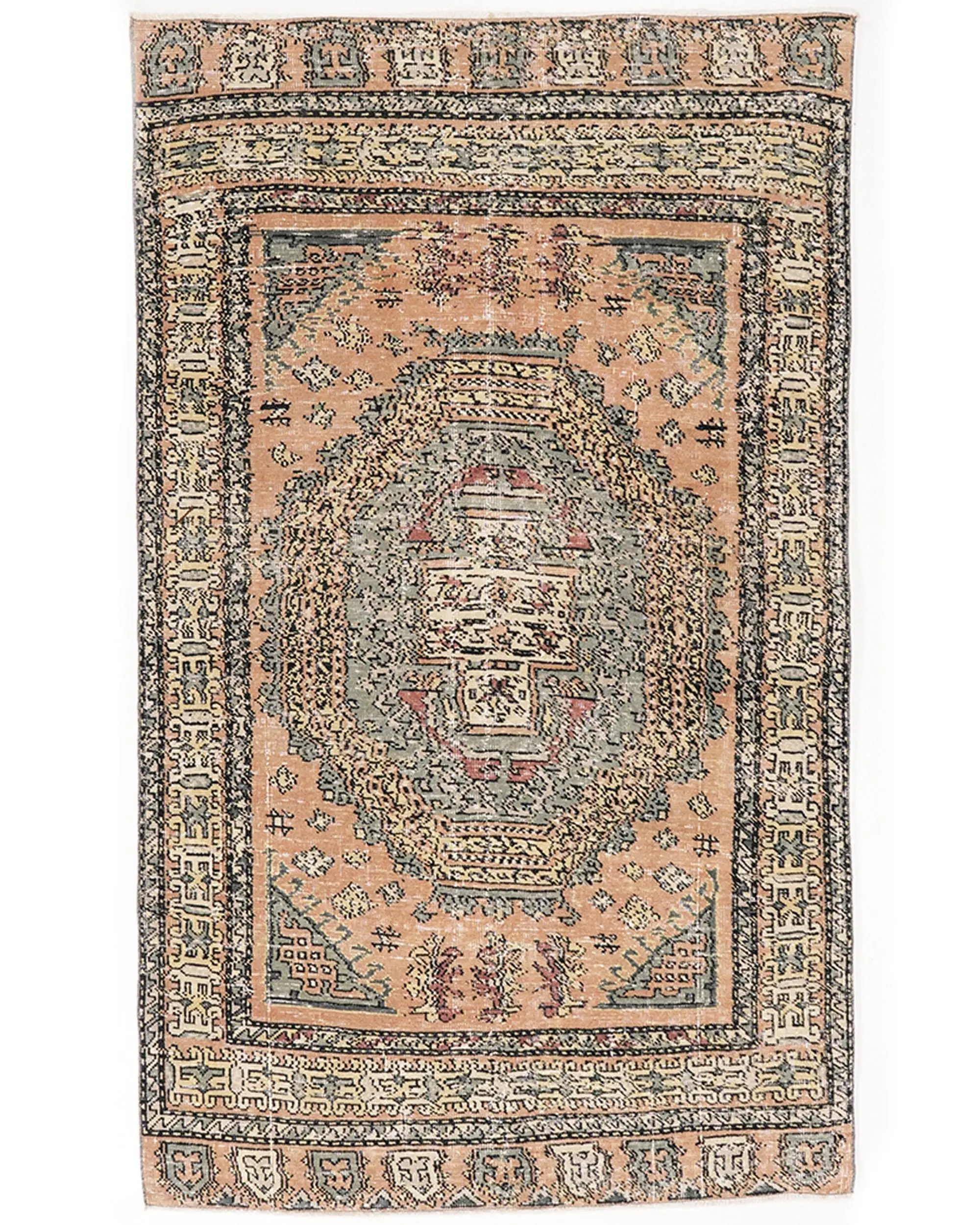 4x6.7 ft Turkish Rug, Vintage Area Rug, Brown Gray Wool Rug - 1