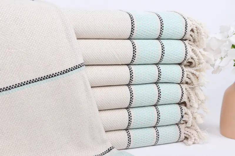 Scarf Towel, Travel Towel, 70x36 Cotton Striped Towel, Absorbent Turkish towel, Turkish towel, Bridesmaid Gift, Beach Towel Monogram, Handmade Gift - 1
