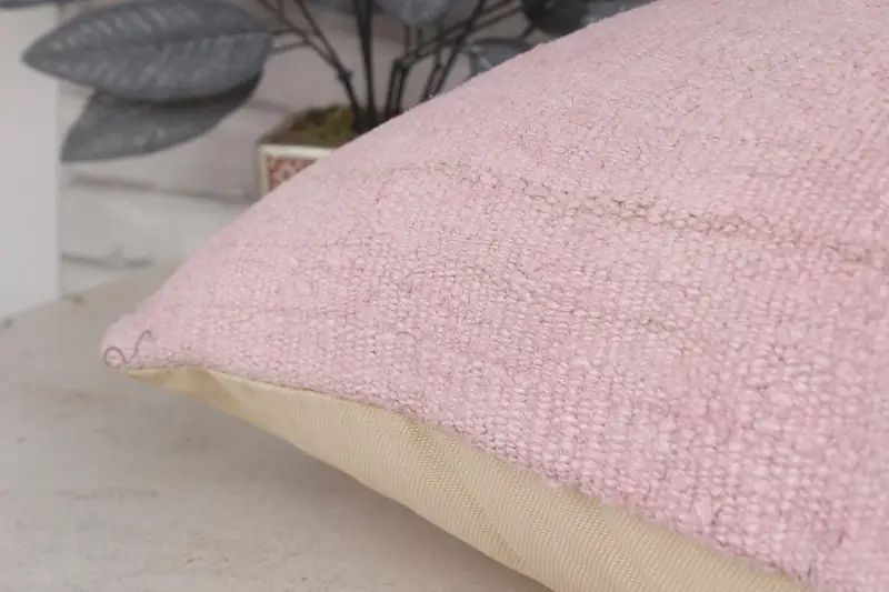 Turkish Rugs Cushion Cover, Southwestern Pillow, Boho Pillow, Gift Pillow, Vintage Kilim Pillow, Cushion Cover, 20x28 Pink Pillow Sham - 7