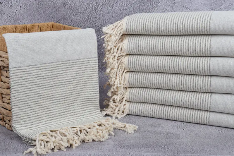 Bridal Shower Gifts, Custom Gift, Wedding Towel, 70x40 Cotton Striped Towel, Custom Towel, Soft and absorbent Turkish towel, Organic Turkish towel - 3