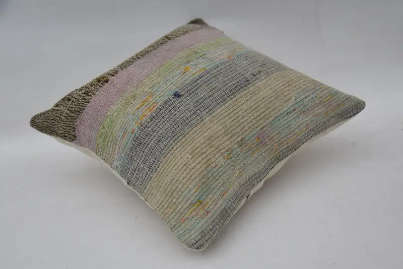 Home Decor Pillow, Cushion, 12x12 Beige Cushion, Decorative Bolster Cushion, Boho Pillow Sham Cover, Vintage Kilim Throw Pillow - 6