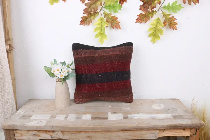 Accent Pillow Sham, Pillow Sham, Outdoor Patio Cushion Case, Turkish Pillow, Vintage Pillow, 12x12 Red Pillow Case, Gift Pillow - 1