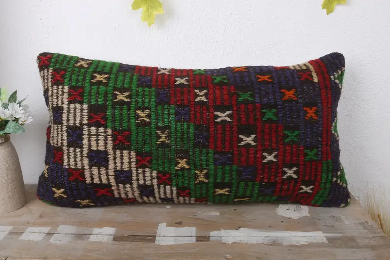 12x24 Red Cushion Case, Home Decor Pillow, Gift Pillow, Cushion Case, Sustainable Pillow, Interior Designer Pillow, Handmade Throw Pillow Sham - 2