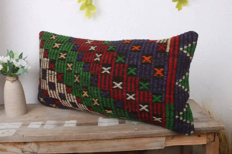 12x24 Red Cushion Case, Home Decor Pillow, Gift Pillow, Cushion Case, Sustainable Pillow, Interior Designer Pillow, Handmade Throw Pillow Sham - 4