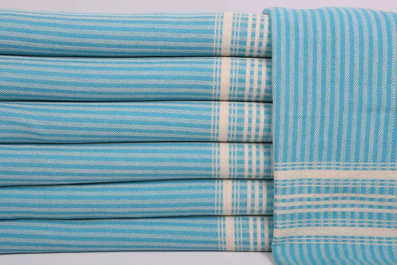 刺繍タオル、40x18コットンストライプタオル、パーソナライズされたキッチンタオル、トルコのハンドタオル、独身ギフト、ホリデータオル、トルコのタオルハンドタオル - 1