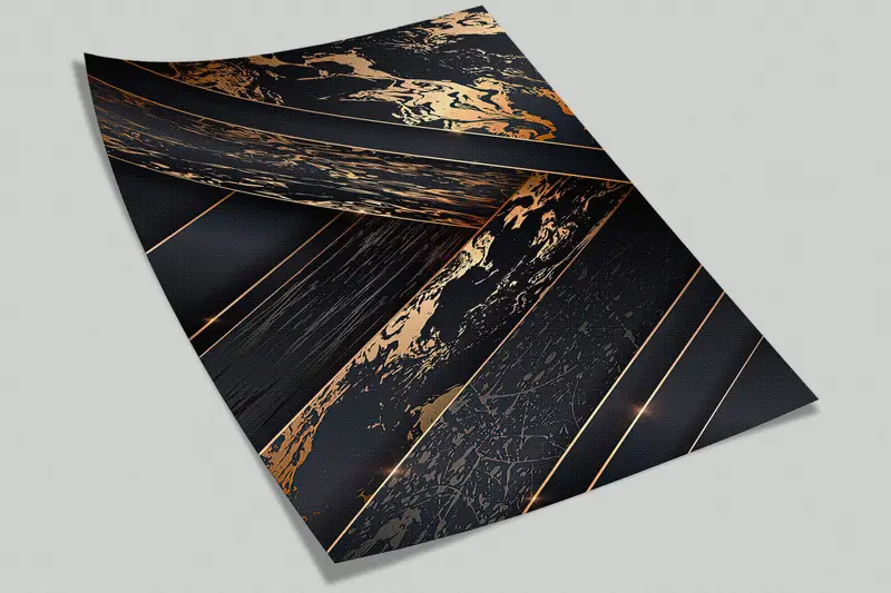 Bright Wall Paper,Black Wall Print,Black Gold Abstract Wall Art,Modern Wall Paper,Gold Mural,3d Wall Paper,Modern Mural, - 6