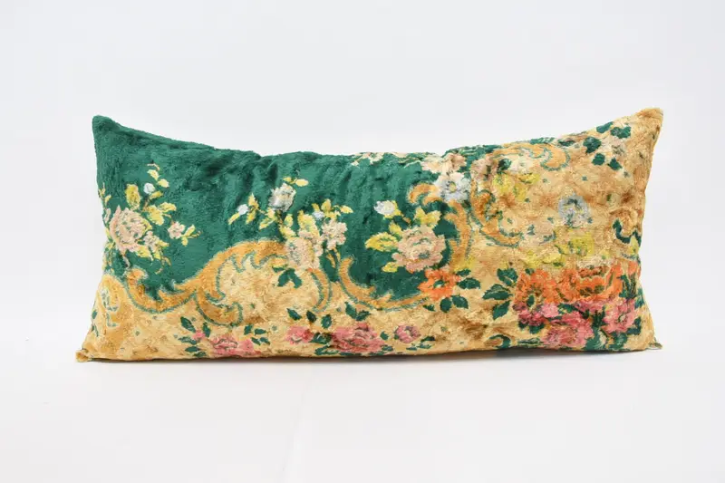 Vintage Yellow Woven Pillow Case, Antique 16x36 inch Pillow Cover - 1