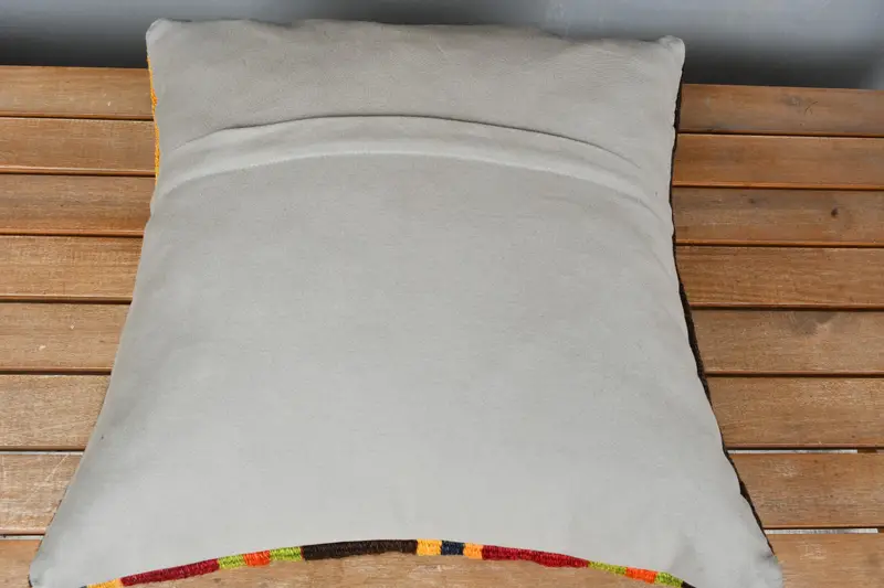18x18 Red Pillow Sham, Ethnical Kilim Rug Pillow, Handmade Cushion, Retro Throw Cushion Case, Vintage Pillow, Handmade Kilim Cushion, Pillow Sham - 5