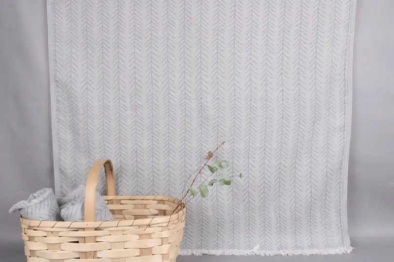 Personalized Beach Towel Dark Gray-Light Gray Floral, 36x71 Inches