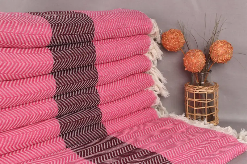 Halloween Blanket, Woven Blanket, Monogram Blanket, Bridal Shower Gift, Bridal Party Gifts, 84x80 Cotton Chevron Towel, Turkish Towel Beach Blanket - 1