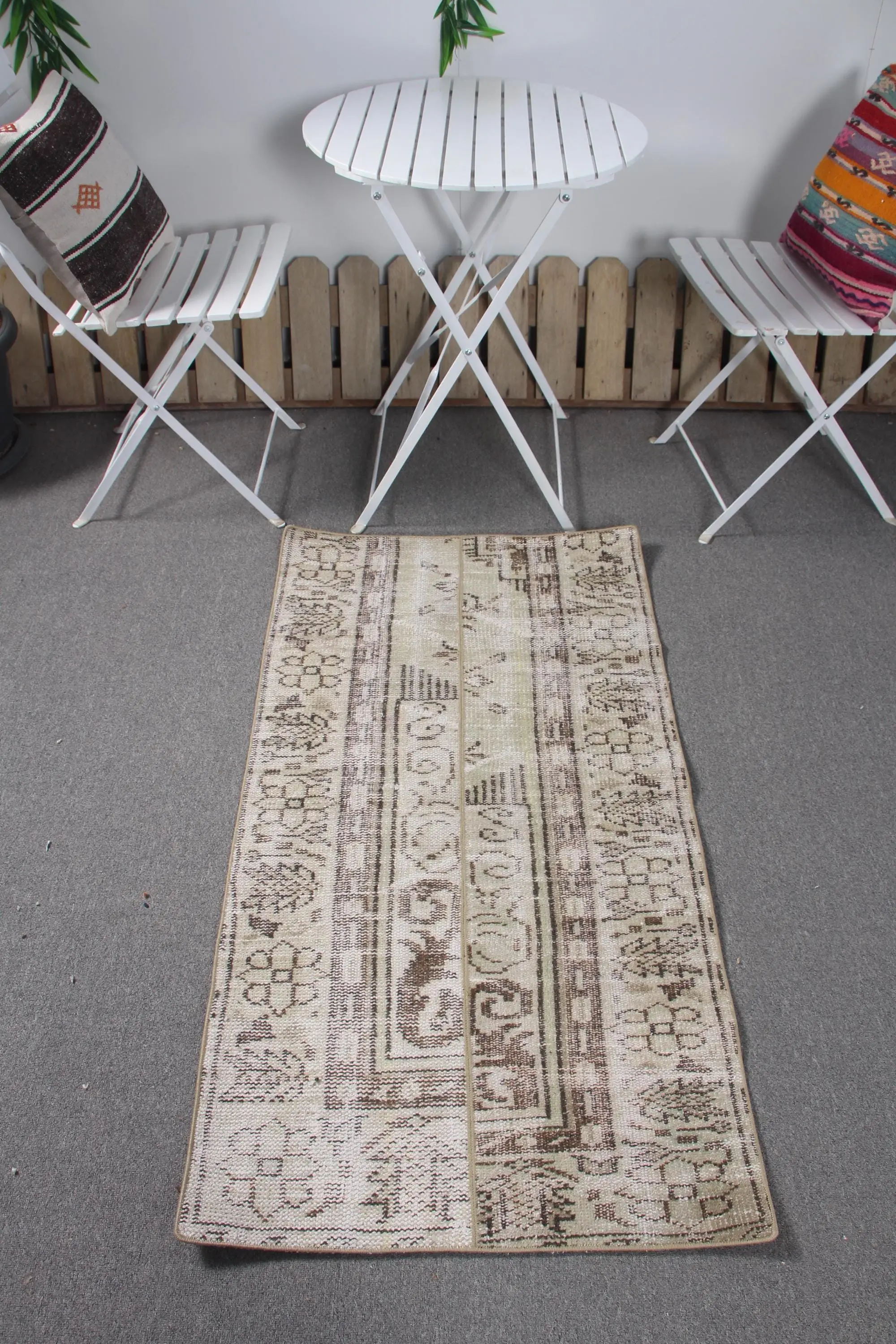 2.3x4.3 ft Rug, Turkish Vintage Rug, Brown Ikat Rug - 1