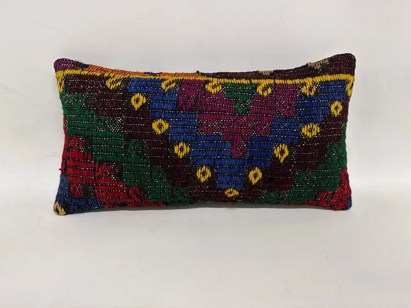 12x24 Blue Pillow, Boho Chic Pillow Sham, Pillow, Kilim Pillow Cover, Boho Pillow, Kilim Cushion Sham, Christmas Cushion, Patio Pillow Case - 1