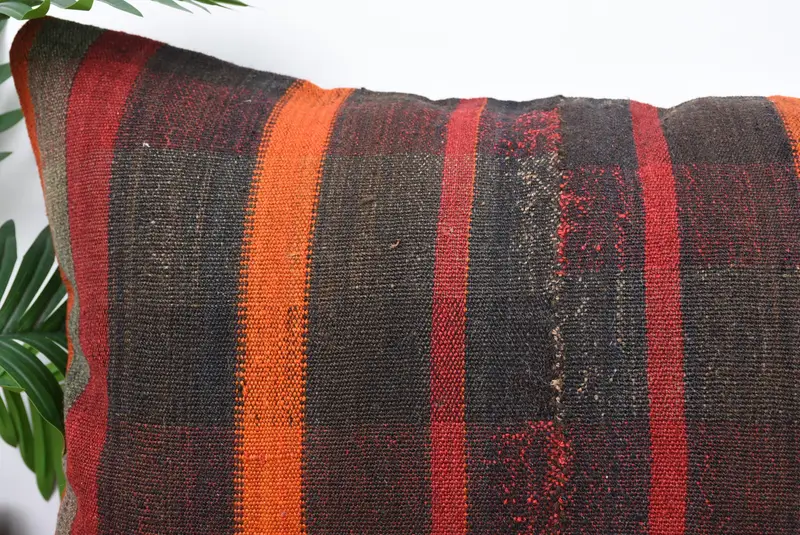 Pillow Sham, Boho Pillow, Retro Pillow Case, Rustic Cushion, Kilim Pillow Cover, Vintage Cushion Cover, 20x28 Brown Pillow Sham, Vintage Pillow - 2