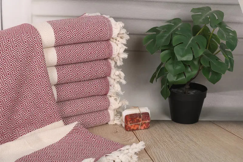 Personalized Beach Towel Organic Cotton Diamond Towel, 70x40 Inches