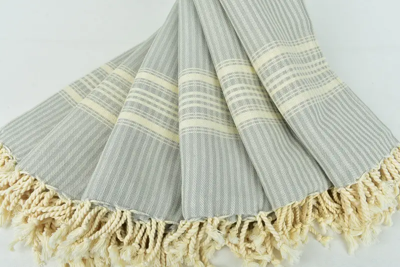 Wedding Gift Ideas, Home Decor Gifts, Sand-resistant Turkish towel for the beach, Custom Wedding Gifts, 68x38 Linen Striped Towel, Peshtemal Towel - 4
