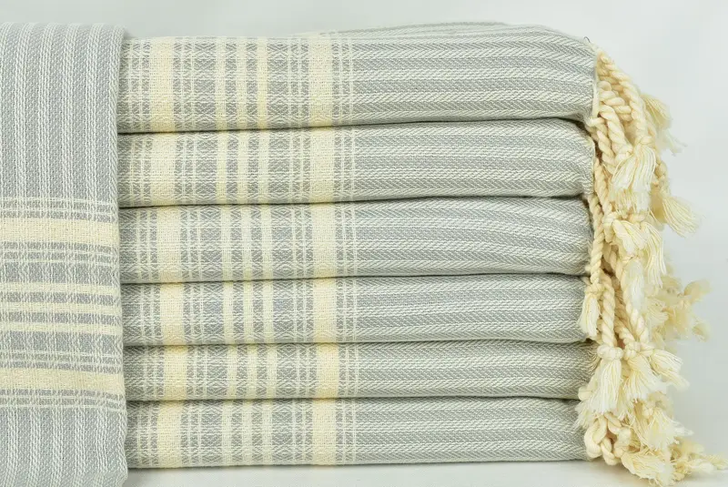 Wedding Gift Ideas, Home Decor Gifts, Sand-resistant Turkish towel for the beach, Custom Wedding Gifts, 68x38 Linen Striped Towel, Peshtemal Towel - 1