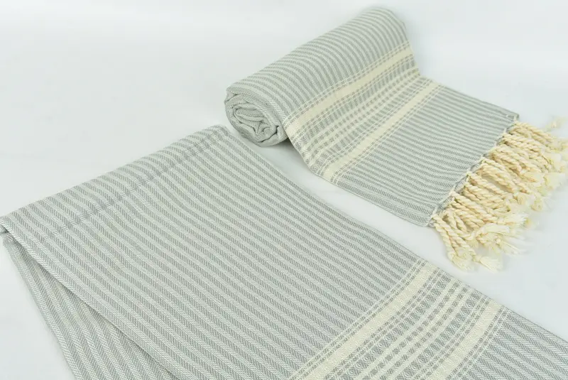 Wedding Gift Ideas, Home Decor Gifts, Sand-resistant Turkish towel for the beach, Custom Wedding Gifts, 68x38 Linen Striped Towel, Peshtemal Towel - 7