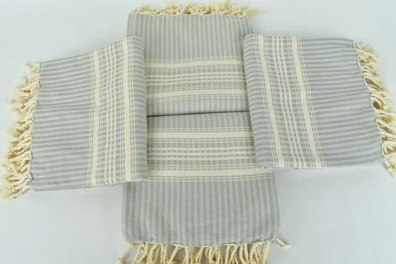 Wedding Gift Ideas, Home Decor Gifts, Sand-resistant Turkish towel for the beach, Custom Wedding Gifts, 68x38 Linen Striped Towel, Peshtemal Towel - 6