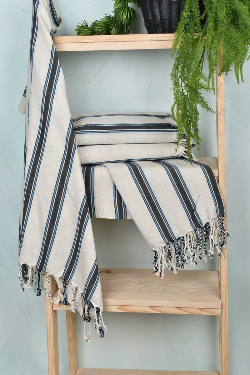 Quick-Dry Beach Towel, Peshtemal Towel, 70x38 Cotton Striped Towel, Personalized Wedding Gift, Spa Towel, Kids Beach Towel, Valentines Day Gift - 6