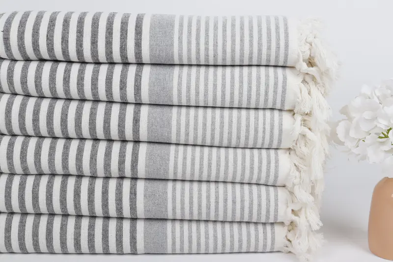 Bridesmaid Gift, Custom Gift, Best Beach Towel, 68x40 Cotton Striped Terry Towel, Grandma Gift, Personalized Turkish bath towel for home decor - 3