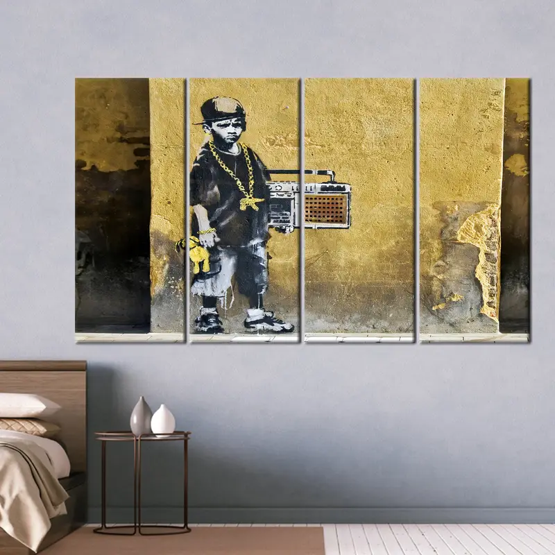 Hip Hop Banksy Wall Art, Best Dance Graffiti Art, Banksy Boy Artwork, Banksy Music Wall Art, Hip Hop Graffiti Wall Art, Graffiti Wall Art, - 7