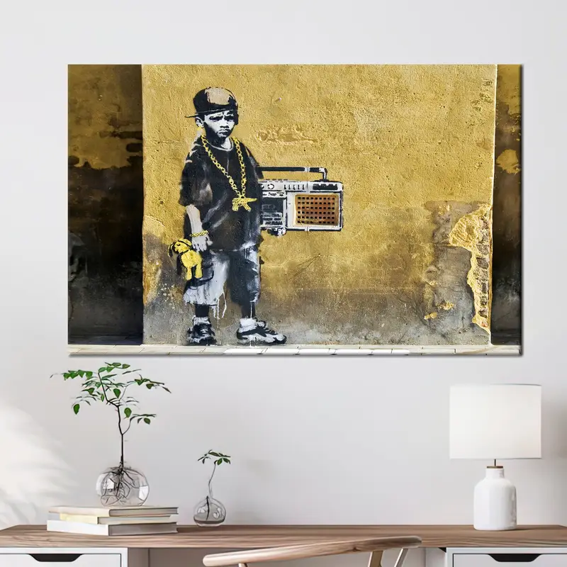 Hip Hop Banksy Wall Art, Best Dance Graffiti Art, Banksy Boy Artwork, Banksy Music Wall Art, Hip Hop Graffiti Wall Art, Graffiti Wall Art, - 6