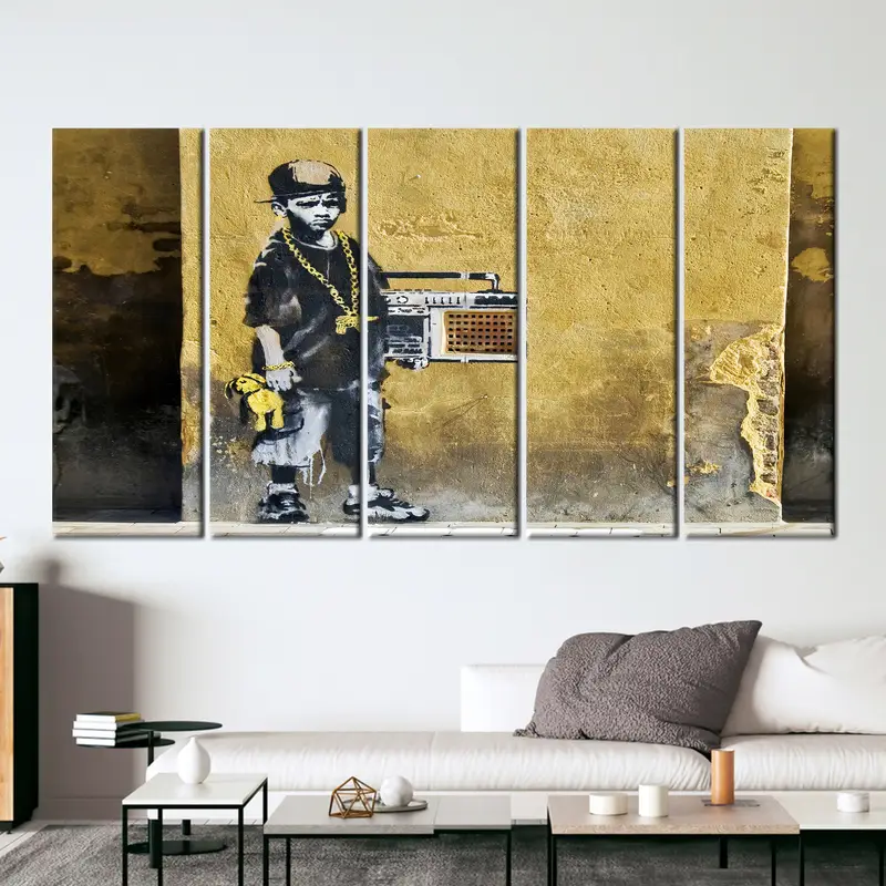 Hip Hop Banksy Wall Art, Best Dance Graffiti Art, Banksy Boy Artwork, Banksy Music Wall Art, Hip Hop Graffiti Wall Art, Graffiti Wall Art, - 2