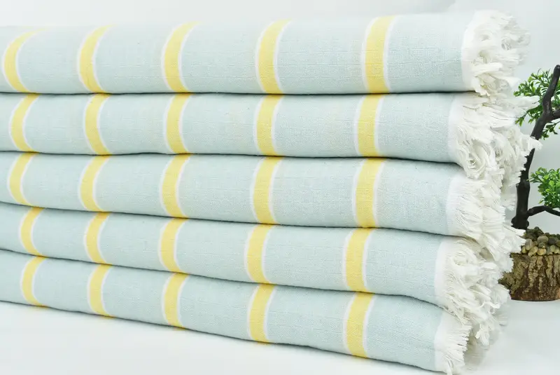 Cotton Bedspread, Throw Blanket Couch, 96x84 Cotton Striped Towel, Bachelorette Party Favors, Boho Throw Blankets, Turkish Cotton Throw Blanket - 3