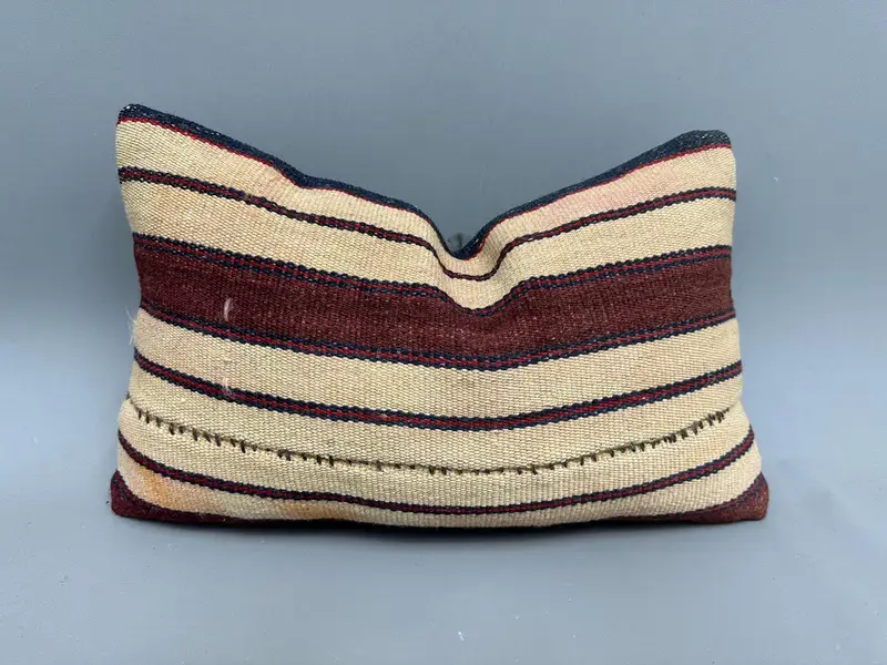 Cushion Case, Neutral Pillow Sham, Throw Kilim Pillow, Kilim Pillow Cover, Shabby Chic Cushion, 12x20 Beige Pillow Cover, Pillow for Sofa - 1