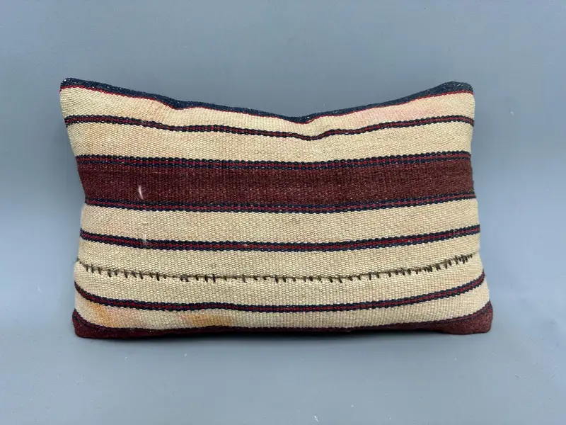 Cushion Case, Neutral Pillow Sham, Throw Kilim Pillow, Kilim Pillow Cover, Shabby Chic Cushion, 12x20 Beige Pillow Cover, Pillow for Sofa - 4