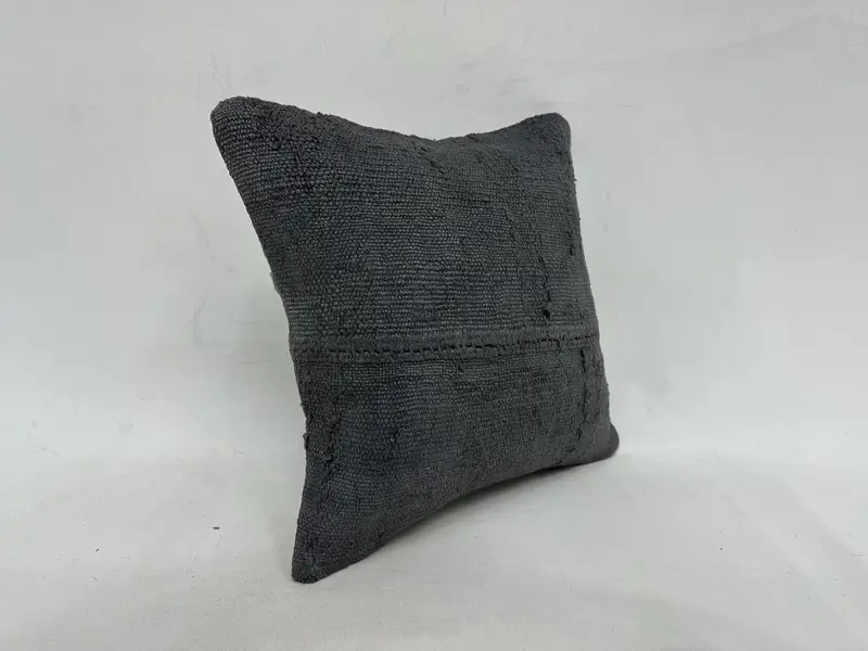 Gift Pillow, Bolster Throw Cushion Case, Pillow for Couch, Throw Kilim Pillow, One Of A Kind Cushion Cover, Cushion, 16x16 Gray Pillow Cover - 3