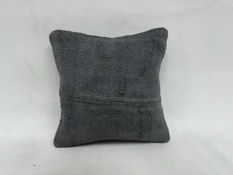 Gift Pillow, Bolster Throw Cushion Case, Pillow for Couch, Throw Kilim Pillow, One Of A Kind Cushion Cover, Cushion, 16x16 Gray Pillow Cover - 1