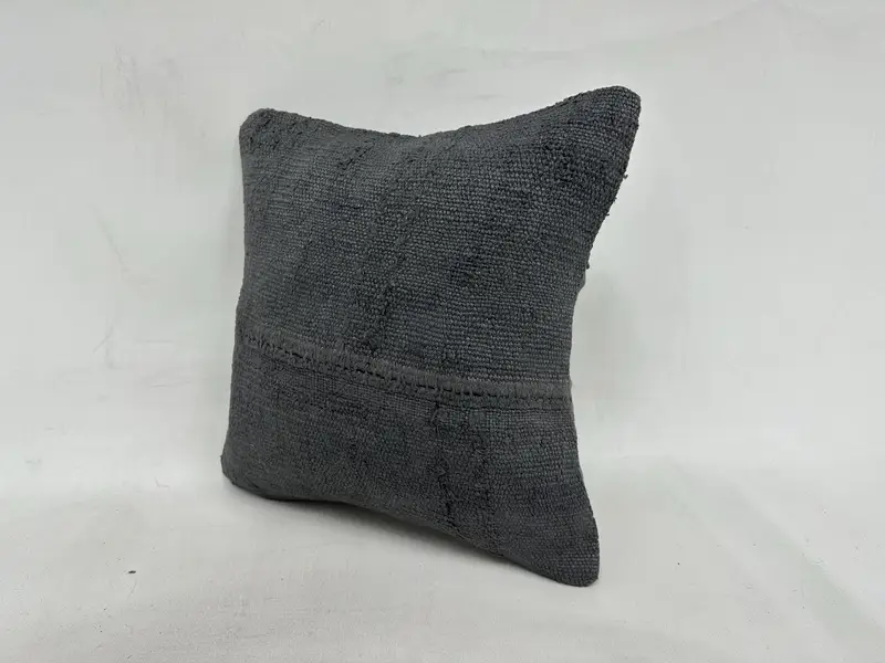 Gift Pillow, Bolster Throw Cushion Case, Pillow for Couch, Throw Kilim Pillow, One Of A Kind Cushion Cover, Cushion, 16x16 Gray Pillow Cover - 4