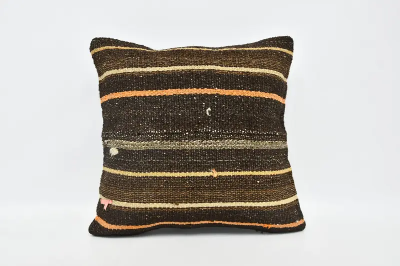 Pattern Throw Cushion, Boho Pillow Sham Cover, Pillow for Couch, Cushion Cover, Boho Pillow, 20x20 Brown Pillow Sham, Meditation Pillow Sham - 1