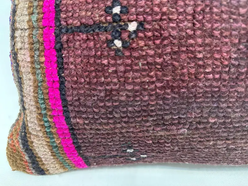 Ethnic Pillow Cover Pillow Case, Boho Pillow Sham Cover, Pillow Cover, Handmade Rug Seat Pillow, 12x20 Pink Pillow, Pillow for Sofa, Boho Pillow - 2