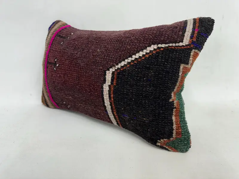 Ethnic Pillow Cover Pillow Case, Boho Pillow Sham Cover, Pillow Cover, Handmade Rug Seat Pillow, 12x20 Pink Pillow, Pillow for Sofa, Boho Pillow - 4