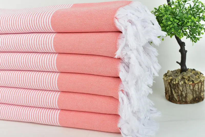 Turkish towel, Turkish bath towel, Soft towel, Antibacterial Turkish peshtemal towel, Best Friend Christmas Gift, 70x40 Cotton Striped Towel - 3