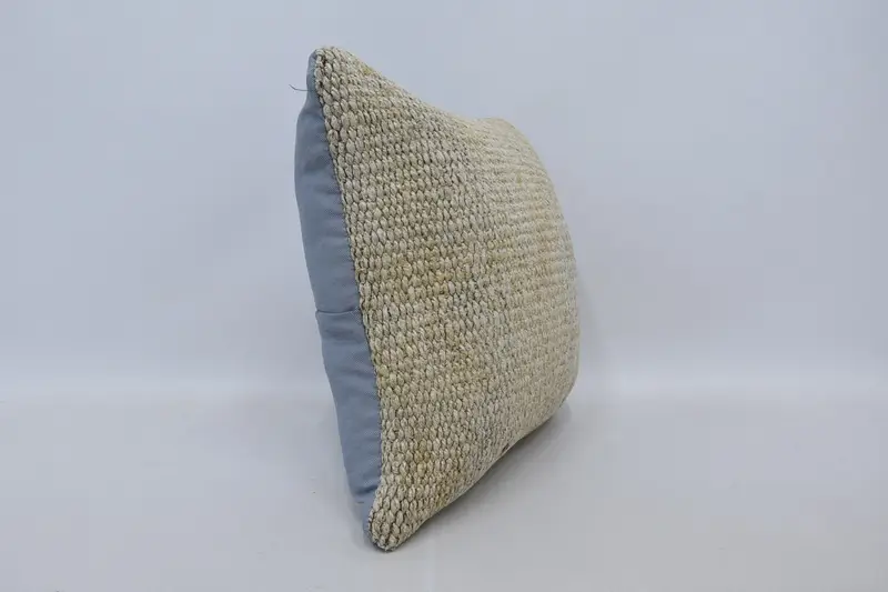 Antique Pillows, Throw Kilim Pillow, Natural Pillow Cover, Pillow Cover, Neutral Throw Pillow, Boho Pillow, 18x18 Beige Pillow Sham - 3