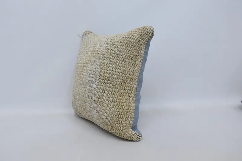 Antique Pillows, Throw Kilim Pillow, Natural Pillow Cover, Pillow Cover, Neutral Throw Pillow, Boho Pillow, 18x18 Beige Pillow Sham - 4