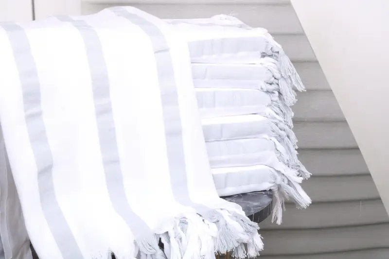 Personalized Wedding Gift Towel Brown-Gray Cotton 38x73 Inches