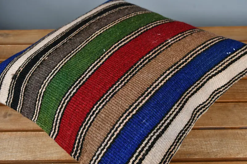 Aztec Pillow Case, Cushion Cover, 14x14 Blue Pillow Case, Aesthetic Pillow, Interior Designer Pillow, Vintage Kilim Throw Pillow, Home Decor Pillow - 3