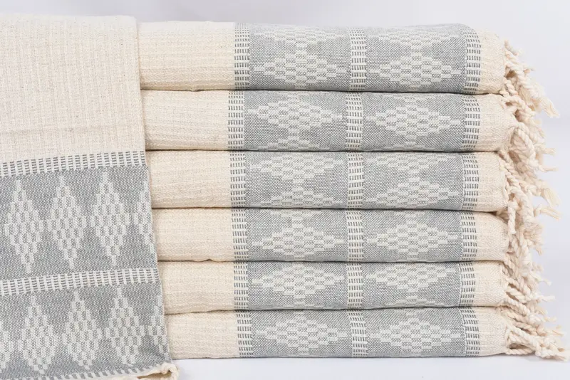 Girl Trip Party Favor Dark Gray Kilim Design Hand Towel, 40x20 Inches