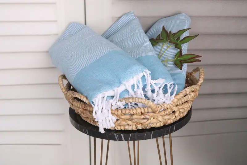 Bridesmaid Gifts, Personalized Hand Towel, Beach Theme Bachelorette Party, Personalized Turkish Towel, 40x18 Cotton Striped Towel, Wedding Favors - 5